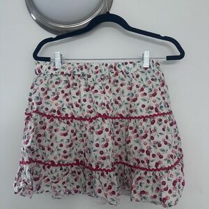 Lulu's Chelan White Cherry Tiered Mini Skirt